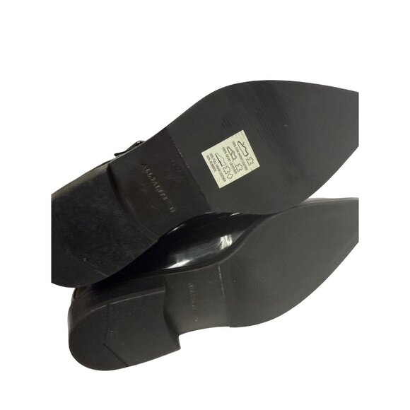 AllSaints Keith Monk Men's Shoes Patent Leather Roller Buckle Black Size 8 NEW - Picture 7 of 8